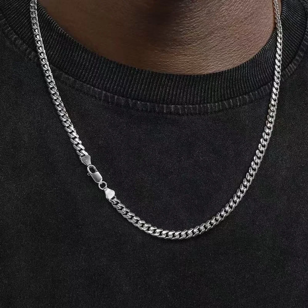 Basic Punk Stainless Steel 3,5,7mm Curb Cuban Necklaces Black Gold Color Link Chain Chokers Solid Metal