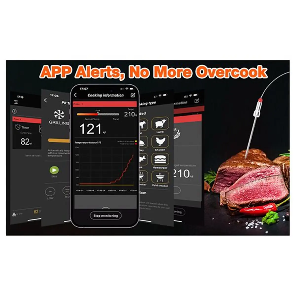 Controlador de Temperatura para Parrilla Bluetooth DT81, Ventilador Automático para Big Green Egg, Kamado Joe, Primo, Akorn Kamado