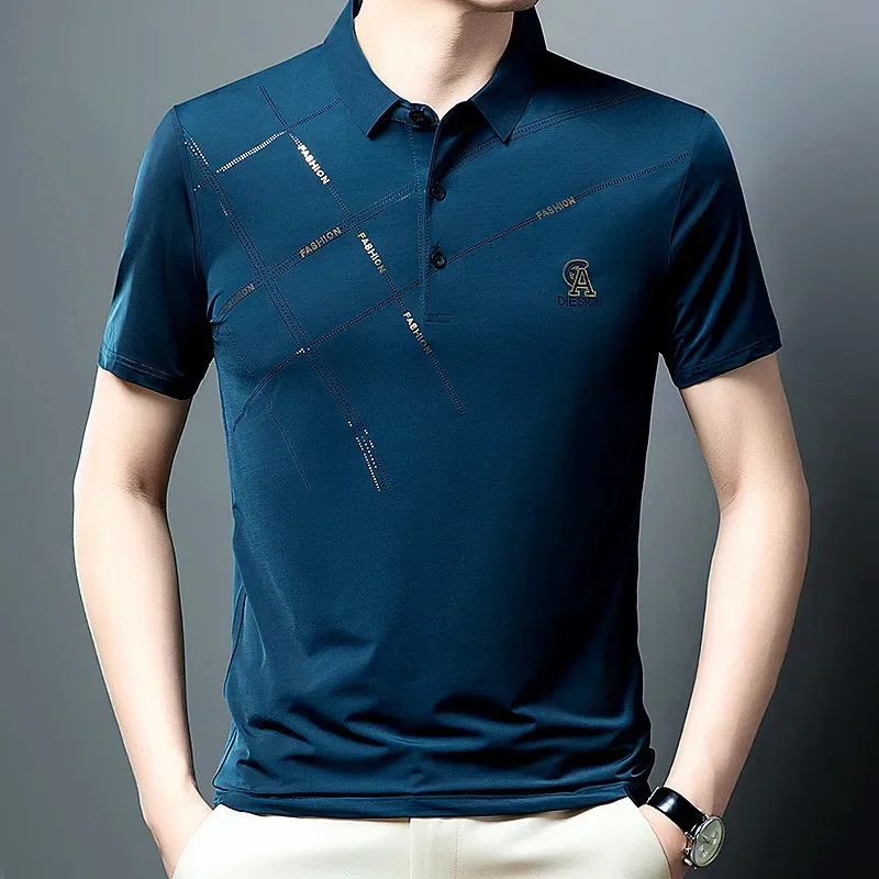 Men's Polo Shirt Short Sleeved Summer Business Casual Loose Top Men Clothing Shirts for Men