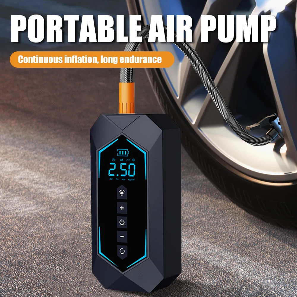 EAFC Portable Wireless/Wired Car Tire Air Pump High-power Smart Digital Inflator for Motocycle Bicycle Ball150PSI Air Compressor