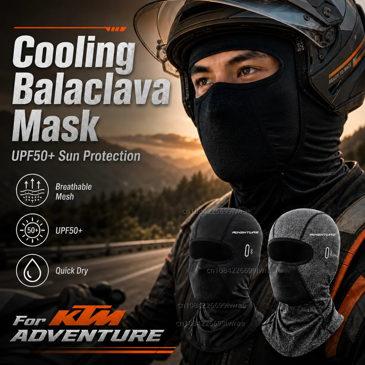 Cooling Motorcycle Balaclava Mask UPF50+ UV Protection Breathable Face Cover Summer For KTM 390 790 1050 1090 1190 890