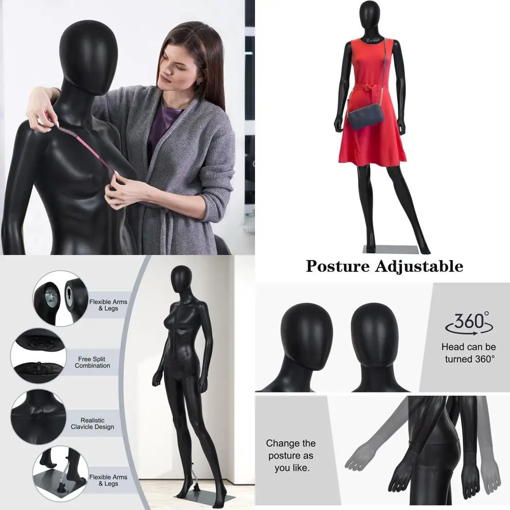 

Adjustable Female Full Body Mannequin with Detachable Stand for Fashion Design and Display