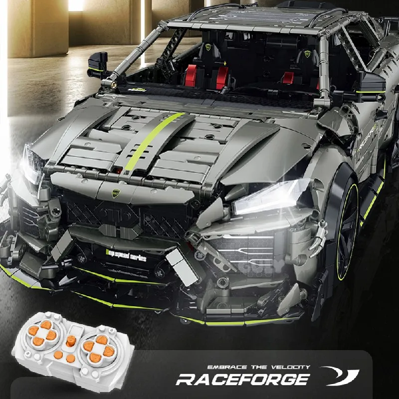 Bloques de Construcción de la Serie de Autos de Acrobacias, Auto Deportivo de Carreras RC URUS Técnico, Modelo de Ladrillos de Colección, Juguetes de Exhibición para Niños y Adultos G