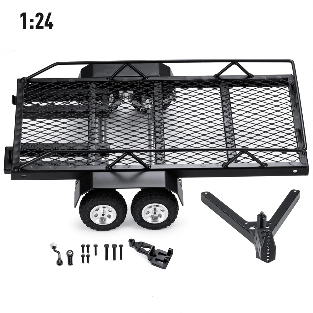 YEAHRUN Metal Alloy Trailer Hopper Frame with Wheels for TRX-4M 1/18 Axial SCX24 1/24 RC Crawler Car Upgrade Parts