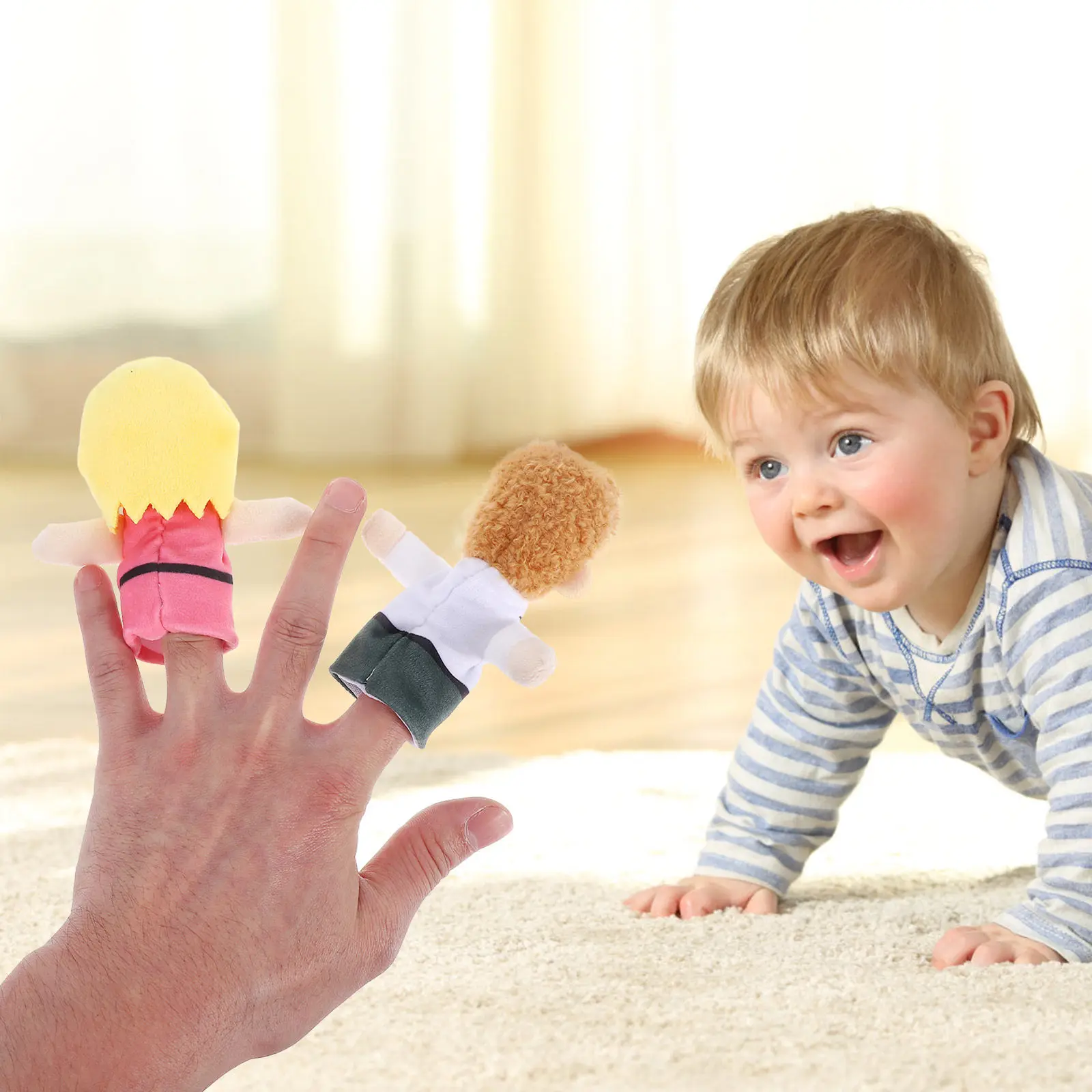 

Набор из 6 мягких разноцветных интерактивных пальчиковых кукол для всей семьи, развивающие игрушки для обучения и игр, для детских праздников