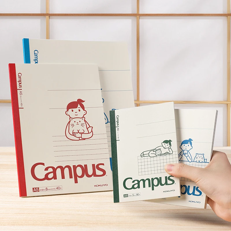 3pcs Kokuyo Campus Notebook Noritake A5 B5 8mm Dotted-Line 40sheets A6 5mm Square 80sheets Notebooks and Journals