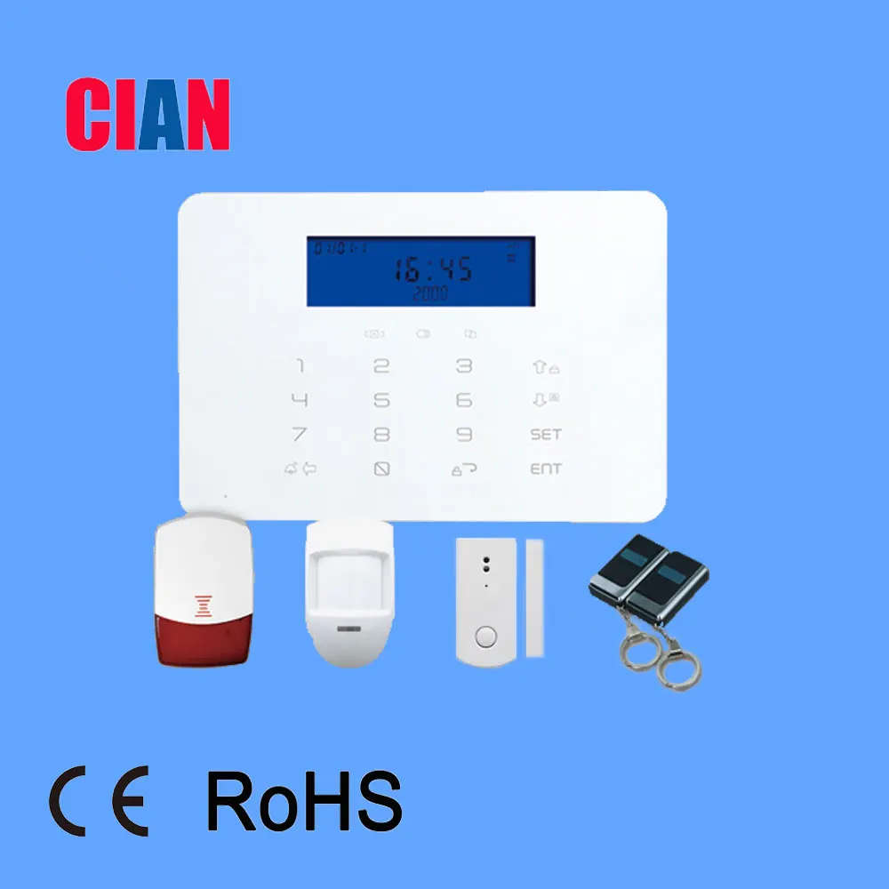 

wireless LCD home security GSM alarm system , gsm sms alarm with built-in keypad / battery backup