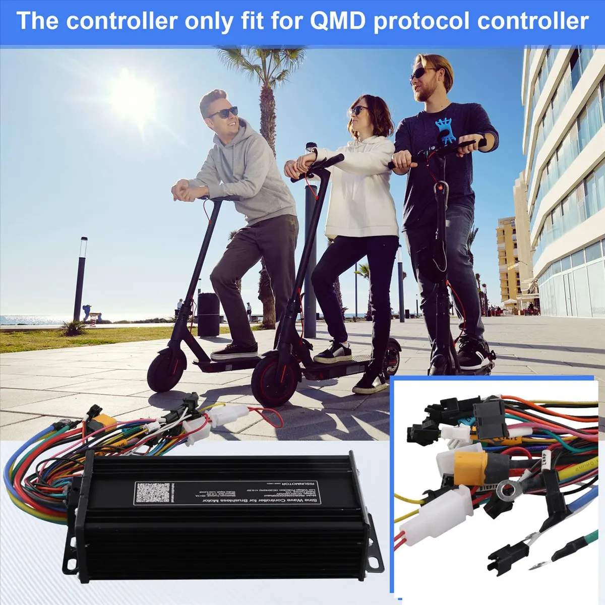 

(ABYM) Electric Bike Sine Wave Ebike Controller for Electric Bicycle Tricycle Ebike E-Scooter 36V 48V 52V 35A