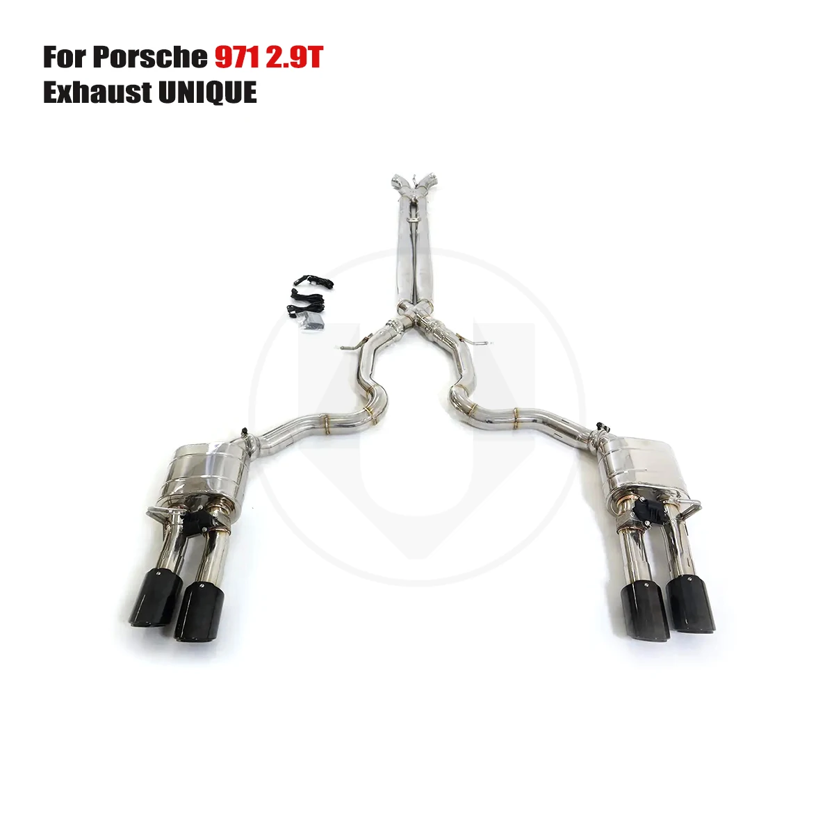 UNIQUE For Porsche 971 2.9T performance valve exhaust system ss304exhaust muffler