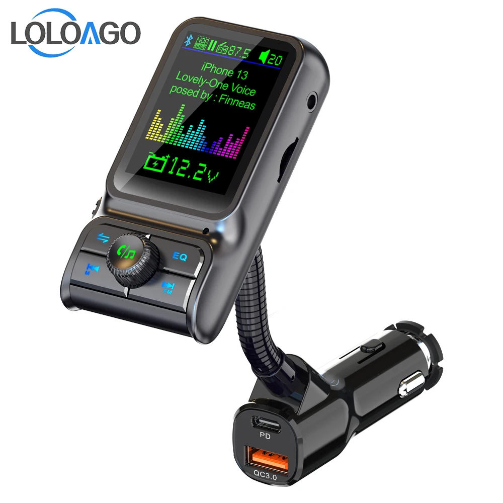 Car MP3 Music Player Wireless Modulator Car Kit Handsfree Call with PD18W QC3.0 Quick Charger Bluetooth 5.0 FM Transmitter