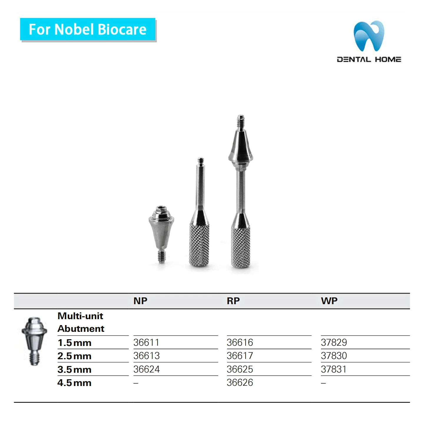 For Nobel Biocare Multi Unit Straight 0 Degree Abutment Dental Implant Hardware