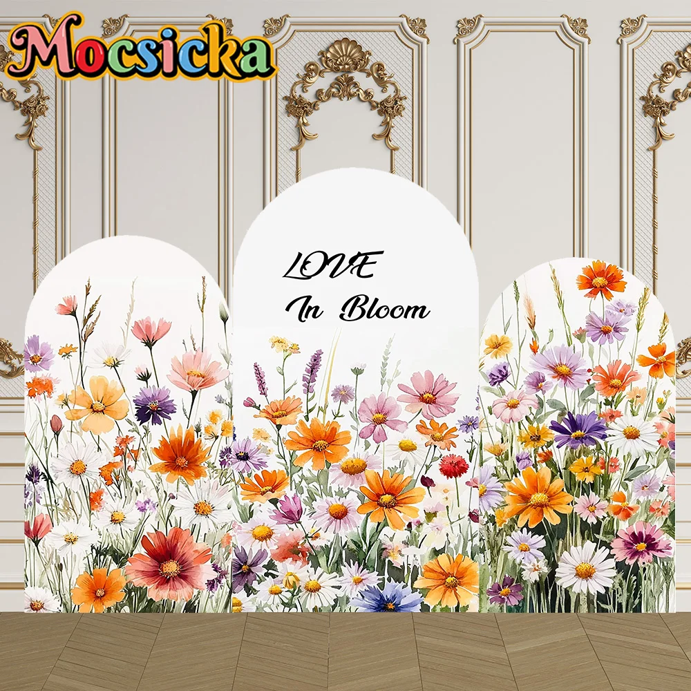 

Mocsicka 2-сторонний чехол для арки Lvoe in Bloom, украшение, фон для детского душа, арка, стена для новорожденных, детский первый день рождения, выпускной вечер