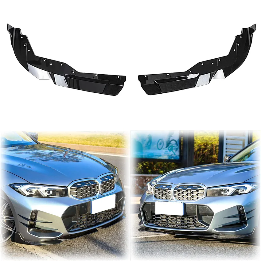 

2Pcs 2023 To Up For BMW 3 Series G20 G28 MP Style Front Bumper Lip Spoiler Glossy Black Diffuser Guard High Quality ABS Body Kit