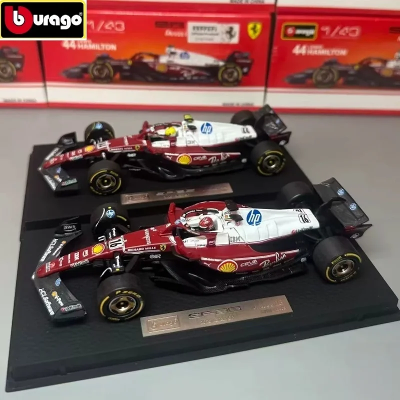 New Burago 1:43 Ferrari F1 Formula Racing Car Sf25 No.16 C.Leclerc No.44 L.Hamilton Alloy Miniature Model Custom Birthday Gift
