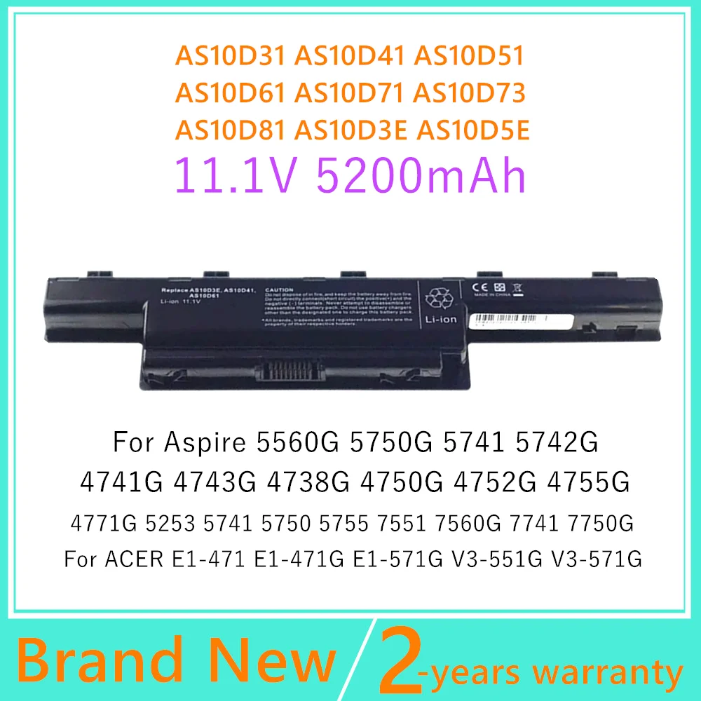 

Laptop Battery For Acer For Aspire V3 471G 551G 571G 771G E1 421 431 471 531 571 Series