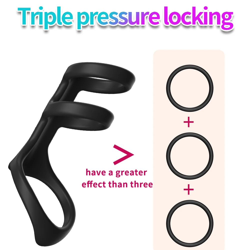 Silicone Semen Lock Ring Penis Bondage Foreskin Resistance Ring Delay Ejaculation Penis Ring Cock Sleeve Erotic Sex Toy for Men