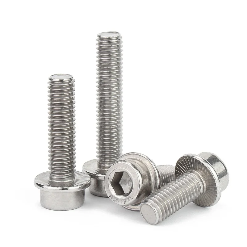 M5 M6 M8 M10 M12 Flange Socket Head Cap Screw 304 Stainless Steel Round Head With Pad Hexagon Socket Bolt