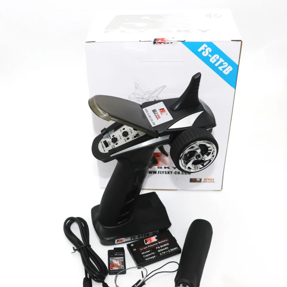 Flysky FS-GT2B FS GT2B 2.4G 3CH Gun RC Controller /w Receiver, TX Battery, USB Cable, Handle --Upgraded FS-GT2 GT2