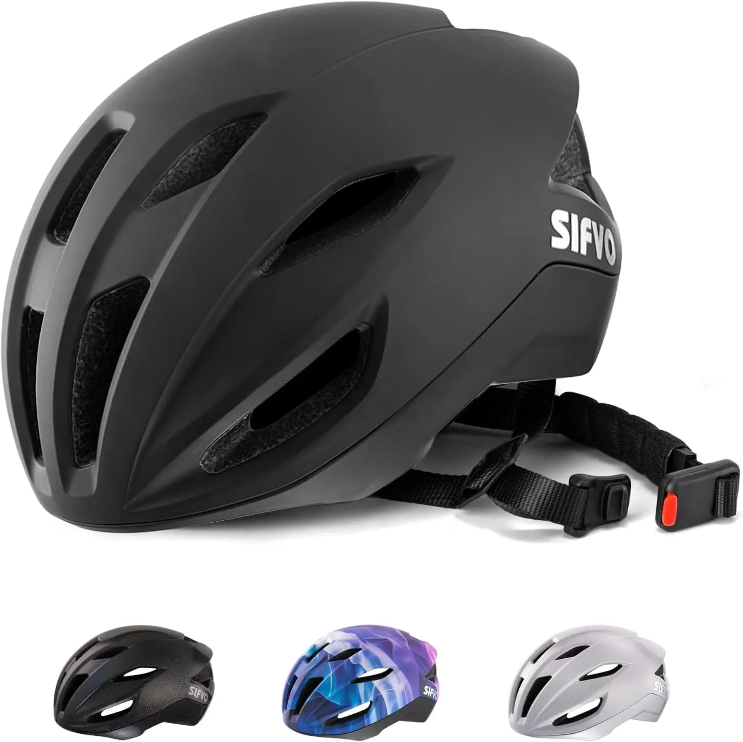 

Road Bike Helmet Adjustable 55-58cm, Magnetic Buckle Lightweight Cycle Helmet for Men Women Commuting