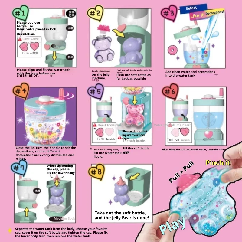 Mimiworld Handmade Diy Toy Sparkling Jelly Ball decodeco Anti-Stress Squeeze Toy Suitable Gifts for Girls Handmade DIY Keychain