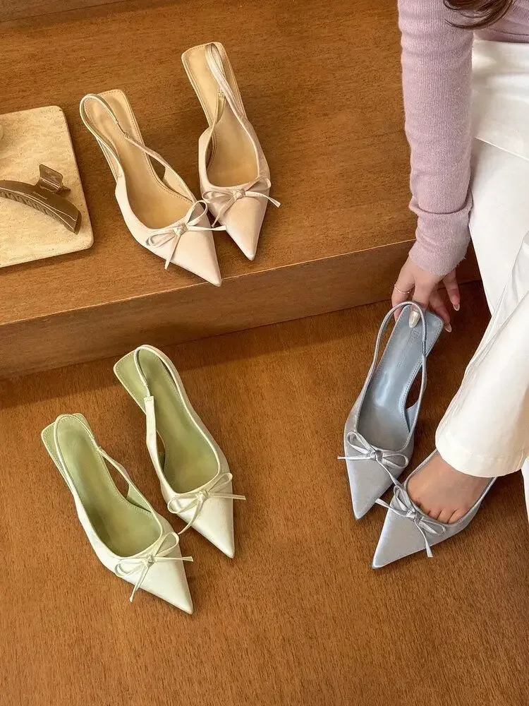 2026 Neue Slip-on High Heel Damen Sandalen Mode Schmetterlingsknoten Slingback Pumps Stripper Party Damensandalen – Detail 16