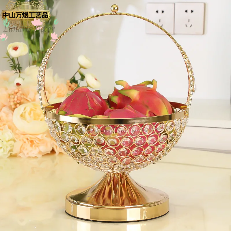 

Handbag Shaped Crystal Fruit Basket Decorative Snack Bowl For Coffee Table Living Room