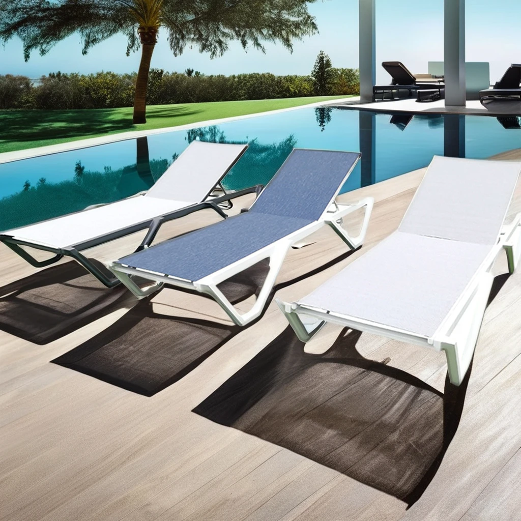 Beach Metal Outdoor Furniture Beach Lounger Chaise Lounge Sun Bed Daybed Hotel Sun Lounger
