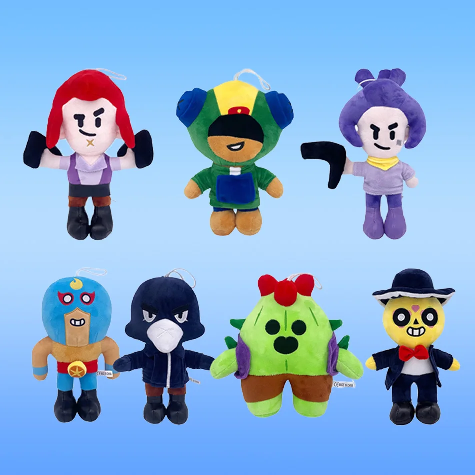 

Плюшевая игрушка Poco Stars — 4 упаковки Spike, Shelly, Clot & Leon, мягкие игрушки с официальными игровыми персонажами, мягкая плюшевая подушка для детей