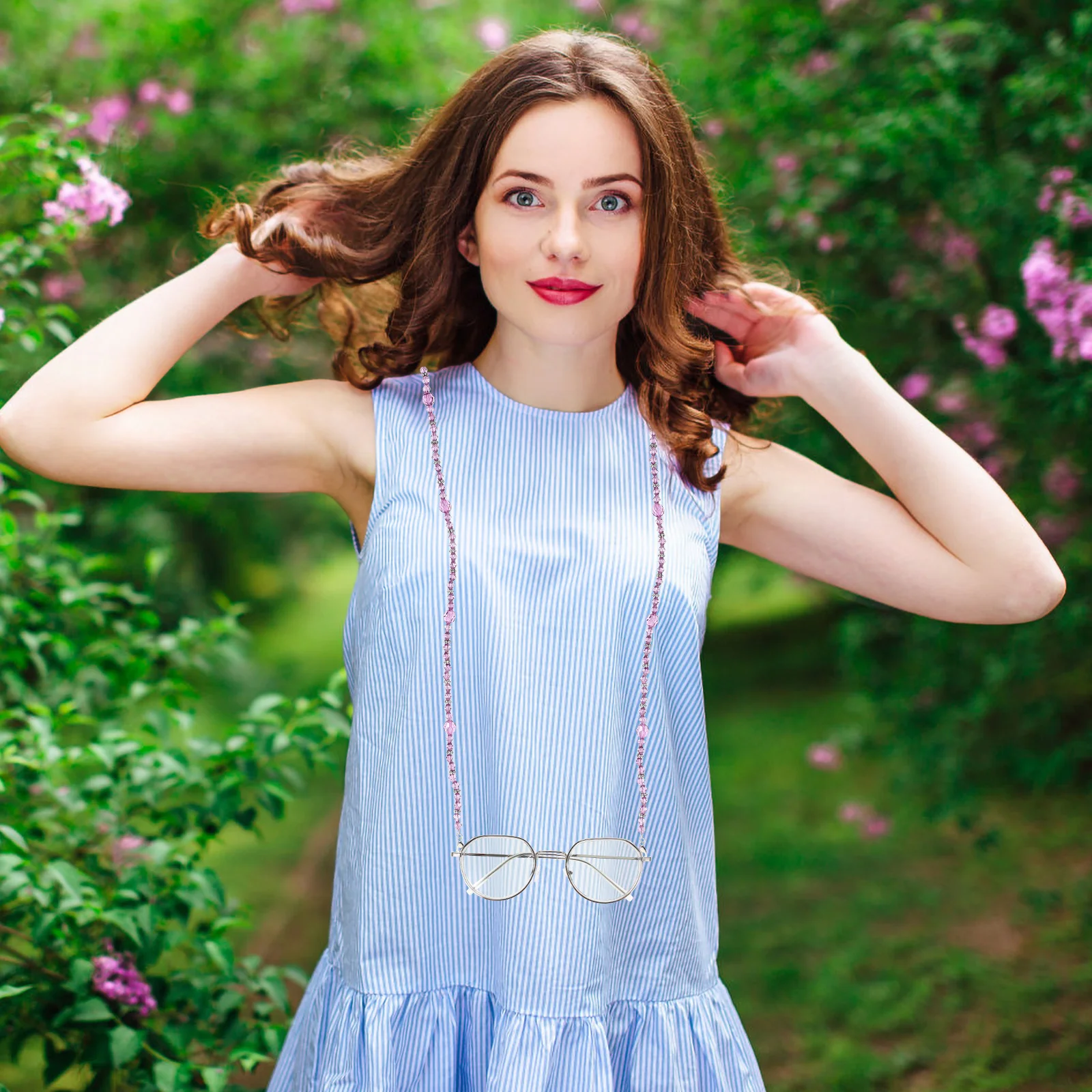 

2Pcs Fashion Eyeglasses Chain Slip-Resistant Secure Fit for Active Lifestyles Perfect Gift for Men Women Handmade Beading Neck