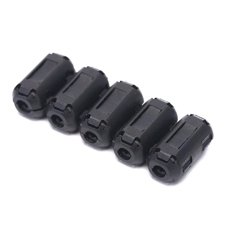 5Pcs 3.5mm Noise Suppressor EMI RFI Clip Choke Ferrite Core Cable Filter Black