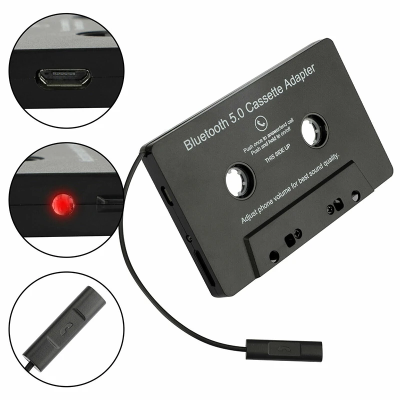 Universal Cassette Bluetooth 5.0 Adapter Converter Car Tape Audio Cassette For Aux Stereo Music Adapter Cassette With Mic  Adap