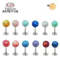 ASTM F136 Titanium opal earring Piercing Lip stud Cartilage nail piercing ear and nose stud for women gift body jewelry