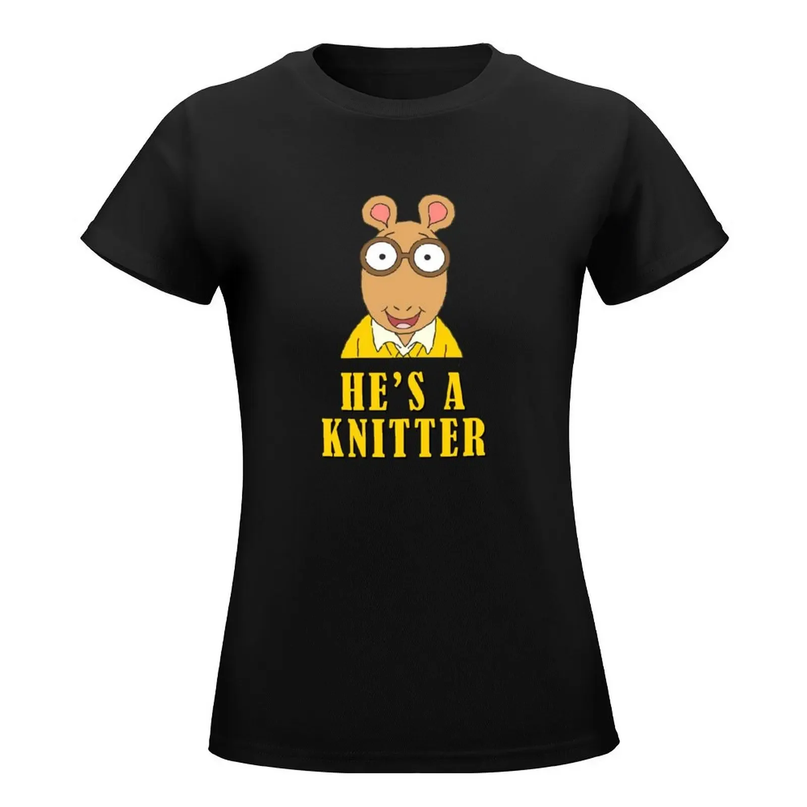 Arthur he's a knitter T-Shirt oversized plus size tops t-shirt dress for Women sexy