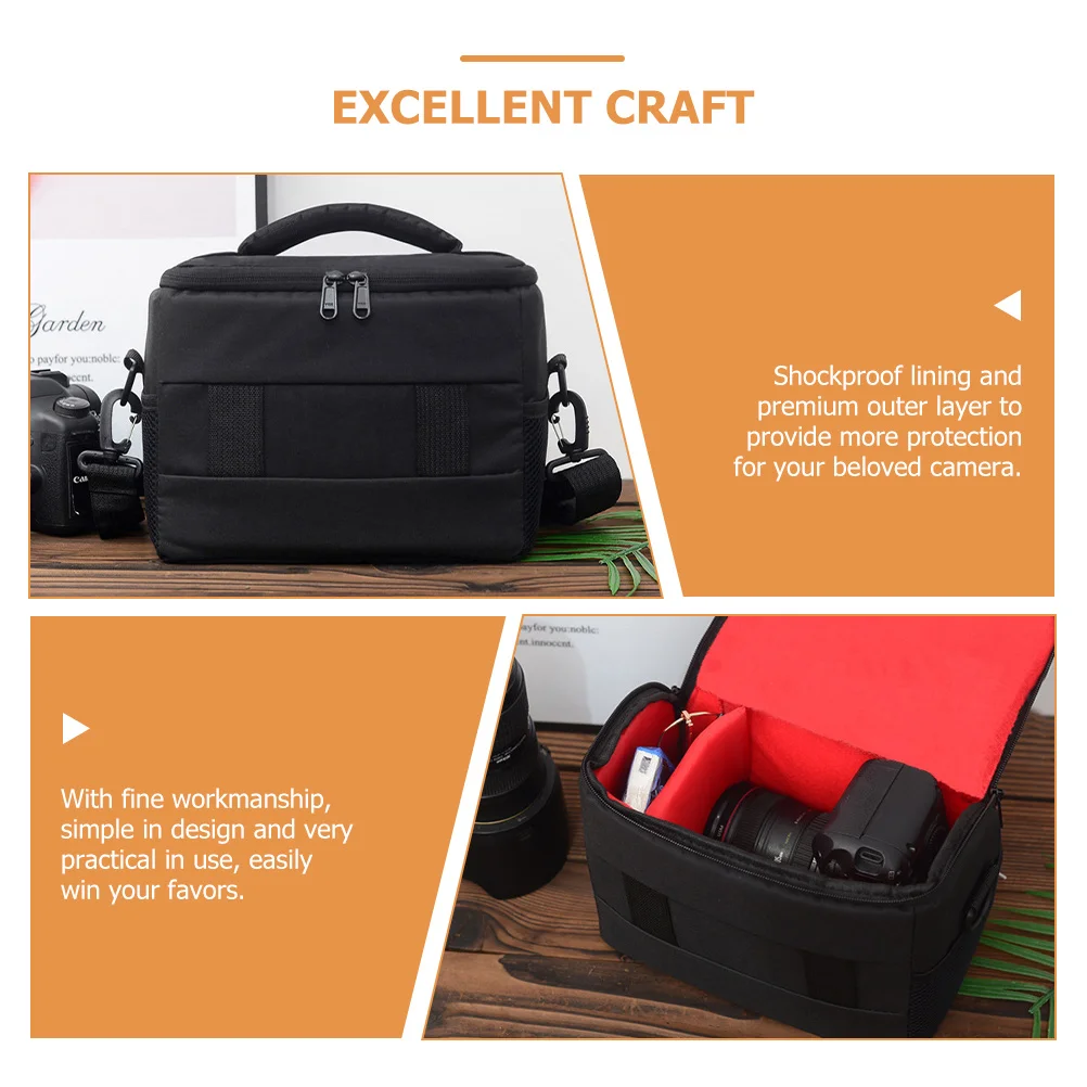 

Portable Camera Bag Dslr Nylon Padded Case Shockproof Protective Travel Outdoor Adjustable Strap Crossbody Carrying Storage Bag