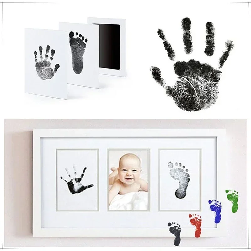 Safe Non-Toxic Baby Footprints Handprint No Touch Skin Inkless Ink Pads Kits Dog Cat Footprint Wash Free DIY Pet Souvenir