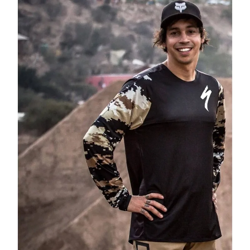 

Мотоциклетный трикотаж для скоростного спуска, горного велосипеда, MTB, внедорожная рубашка, DH, черная мотоциклетная толстовка, быстросохнущая спортивная одежда, велосипедный костюм