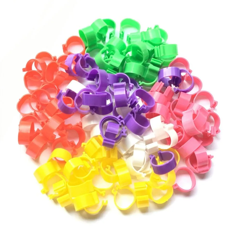 120PCS Poultry Leg Bands Bird Chicks Ducks Clip-on Rings 6 Colors