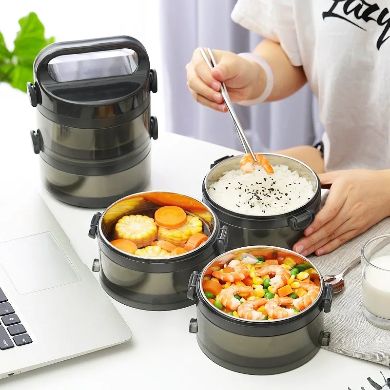 

Multilayer Lunch Box Portable Vacuum Insulation Lunch Box 304 Stainless Steel Bento Leak-Proof Food Container Food Thermos