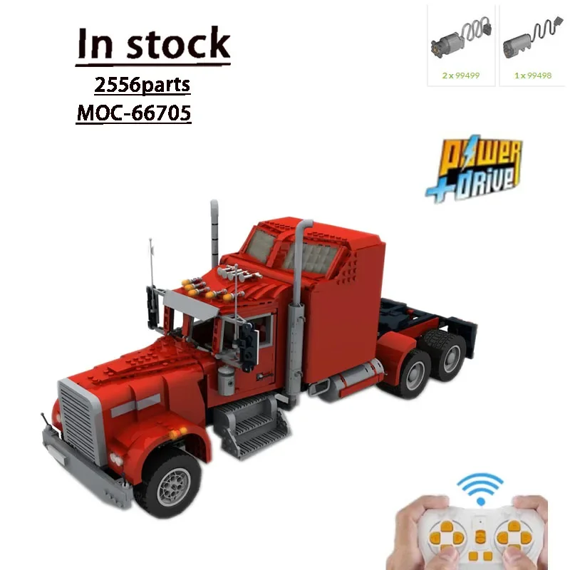 MOC-66705 Custom RC United States Show Truck Assembly Building Block Model 2556 Parts Boy Kids Birthday Building Block Toy Gift