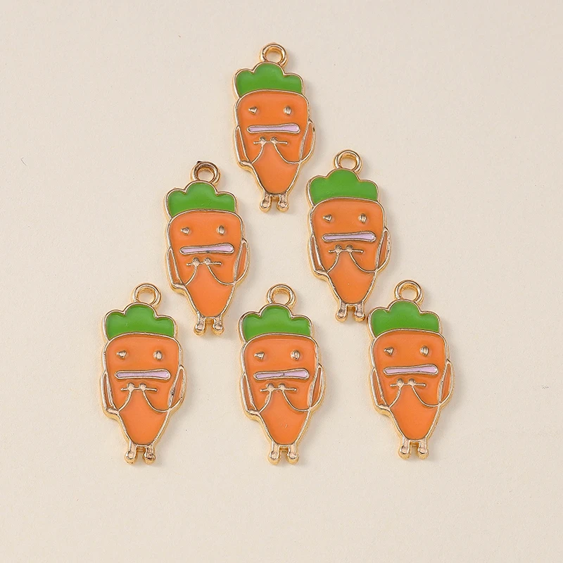 

20pcs 10x23mm Cartoon Food Charms Enamel Carrot Charms Pendants for Jewelry Making Drop Earrings Necklaces DIY Crafts Supplies