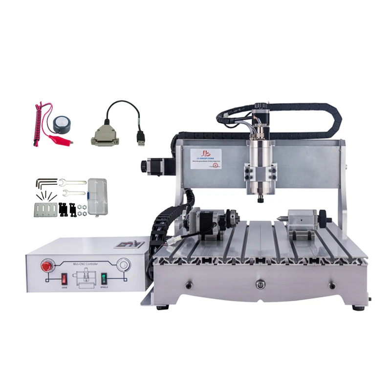 2.2KW CNC Router 6040 4 Axis USB LPT 2 In 1 Z-Axis Height 60mm 120mm Metal Engraving PCB Milling Cutting Machine