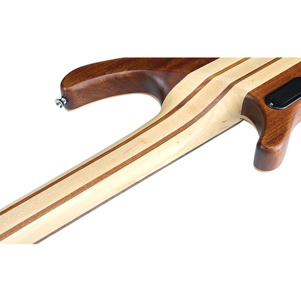 4/5/6 String Neck Through Electric Bass, Exotic Burl Veneer Top Active Professional Stage Bass Wholesale Custom Brand