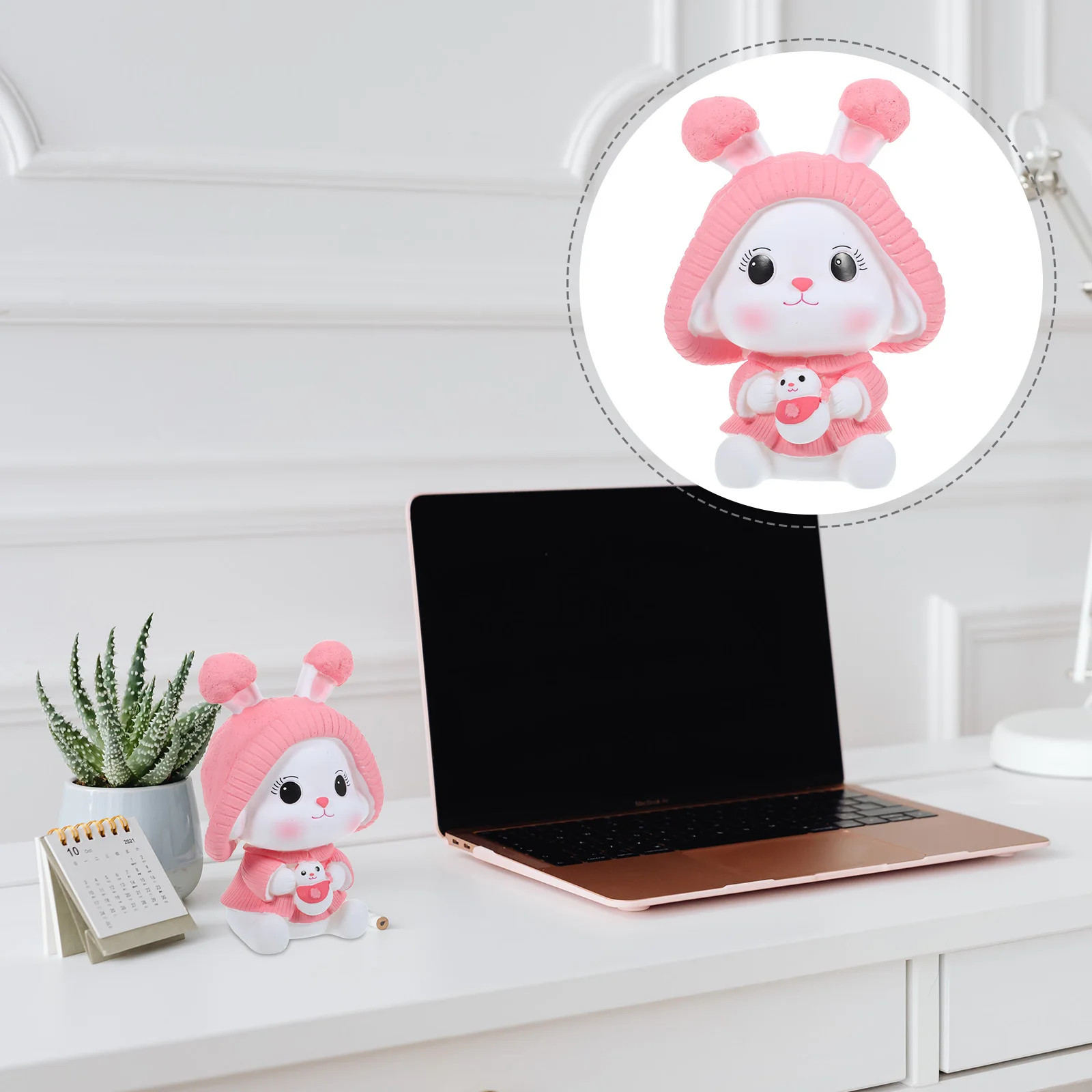 กระปุกออมสินรูปกระต่าย กระปุกออมสินสำหรับเด็ก ของตกแต่งโต๊ะทำงาน ที่เก็บเงินสำหรับเด็ก