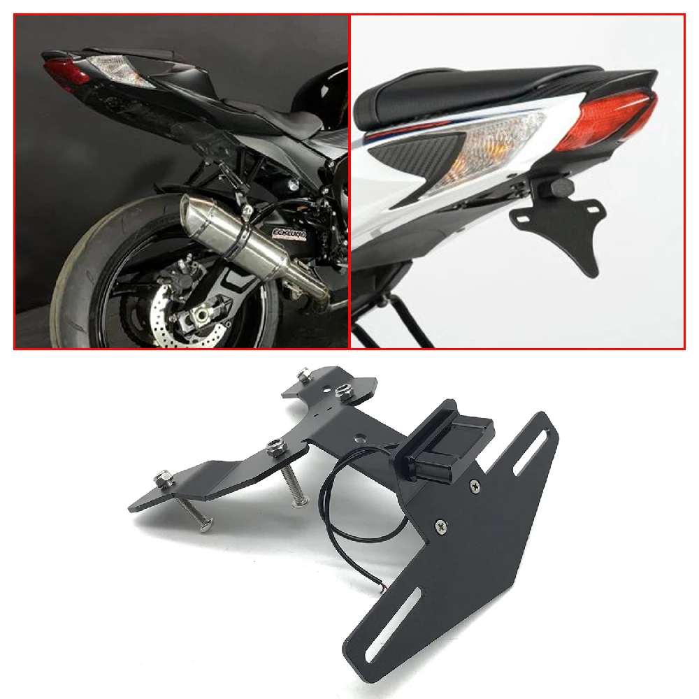 Ajuste para Suzuki GSXR 750 GSX-R 600 GSXR600 GSX-R750 2011-2020 soporte para matrícula de motocicleta soporte de repuesto eliminador trasero