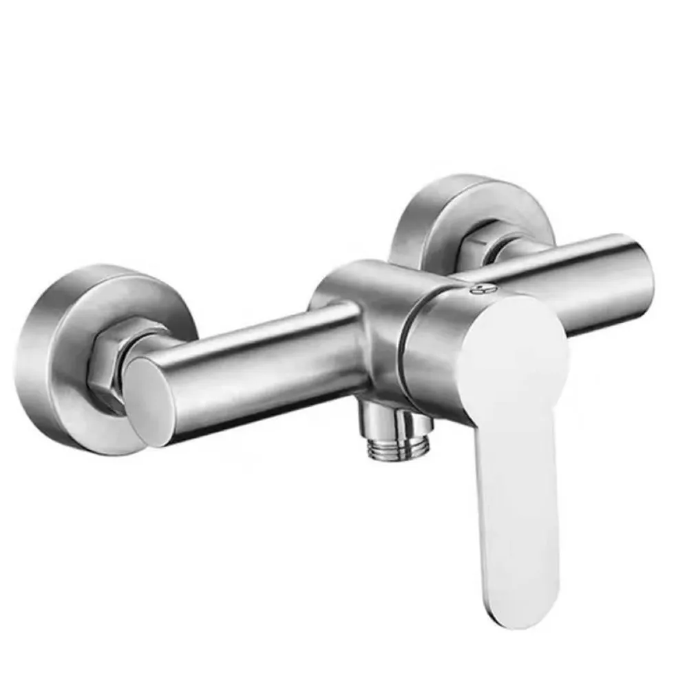 Convenient Wall Mounted Stainless Steel Shower Faucet with Built in Sealing Ring and Lifting Type Opening Mode