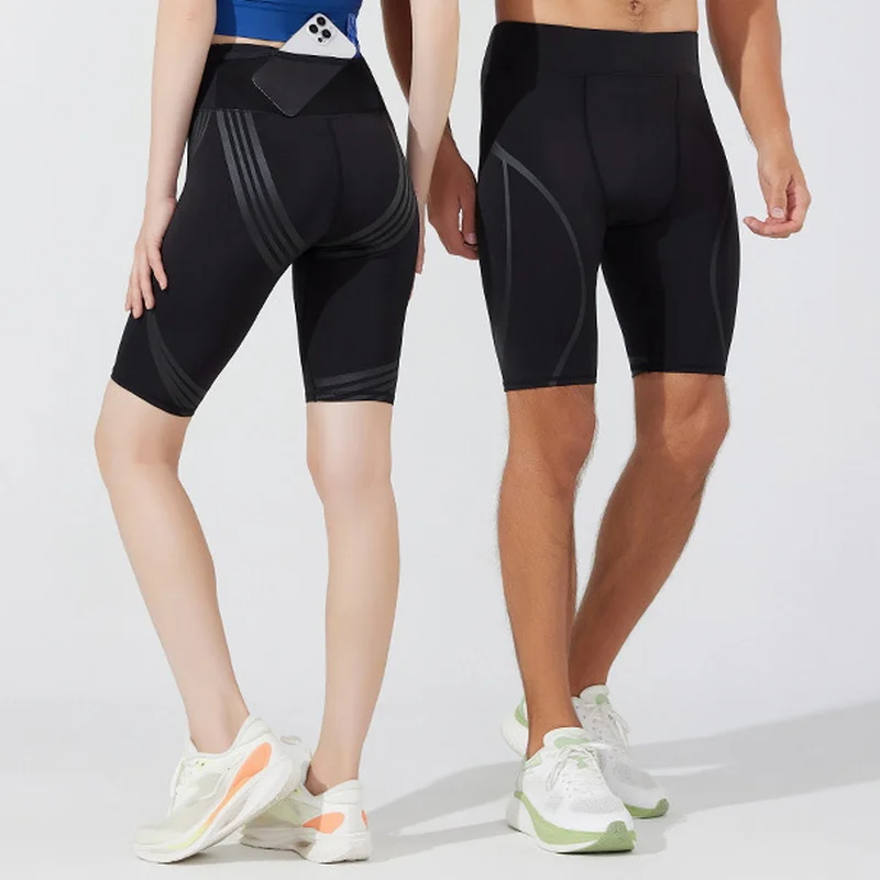 

Мужские и женские шорты для йоги для бега, умные компрессионные компрессионные плотные шорты для фитнеса, быстросохнущие спортивные леггинсы с высокой талией