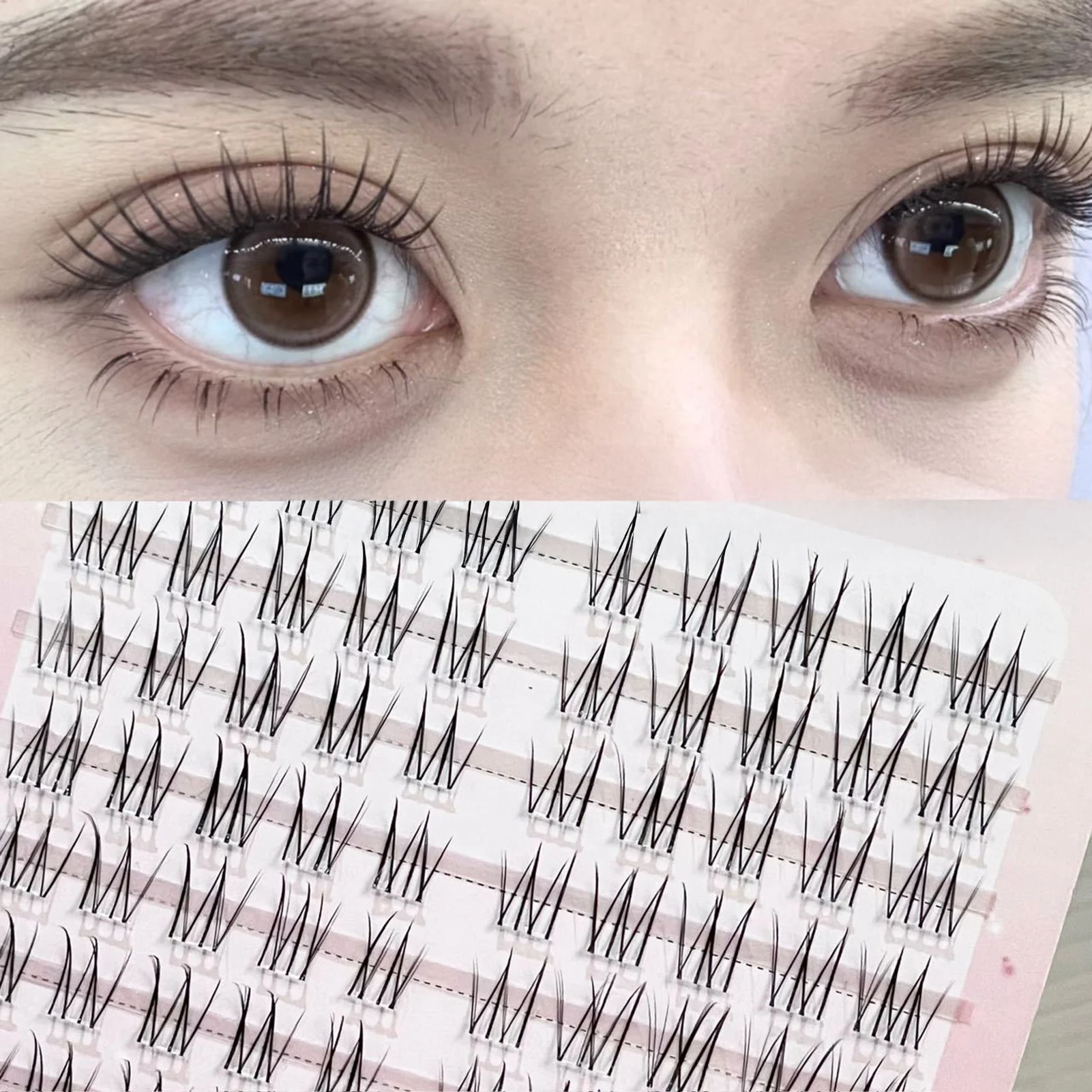 رموش اصطناعية سوداء طويلة الأمد مجموعات رموش فردية مثالية للفتيات رموش منفوشة طبيعية أدوات مكياج يومية