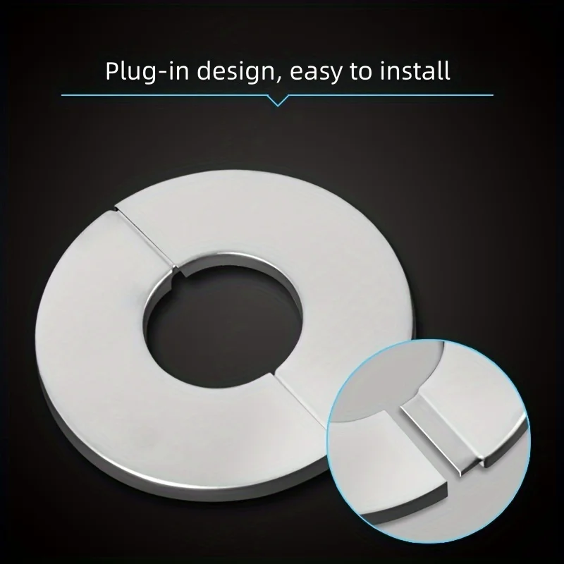 

5pcs Stainless Steel Decorative Covers for Faucets, Gas & Water Heater Exhaust Pipes - Durable, Easy Assembly, Round Design