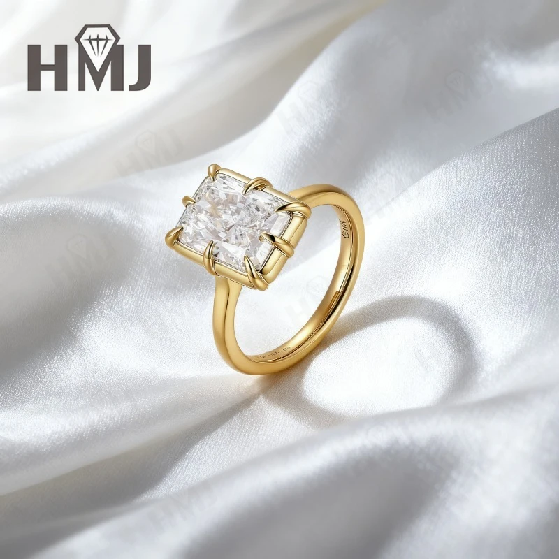 

Кольцо с муассанитом 5 карат сияющей огранки Премиум огненный блеск Женская мода Ювелирные изделия Обручальное кольцо Популярный стильный аксессуар