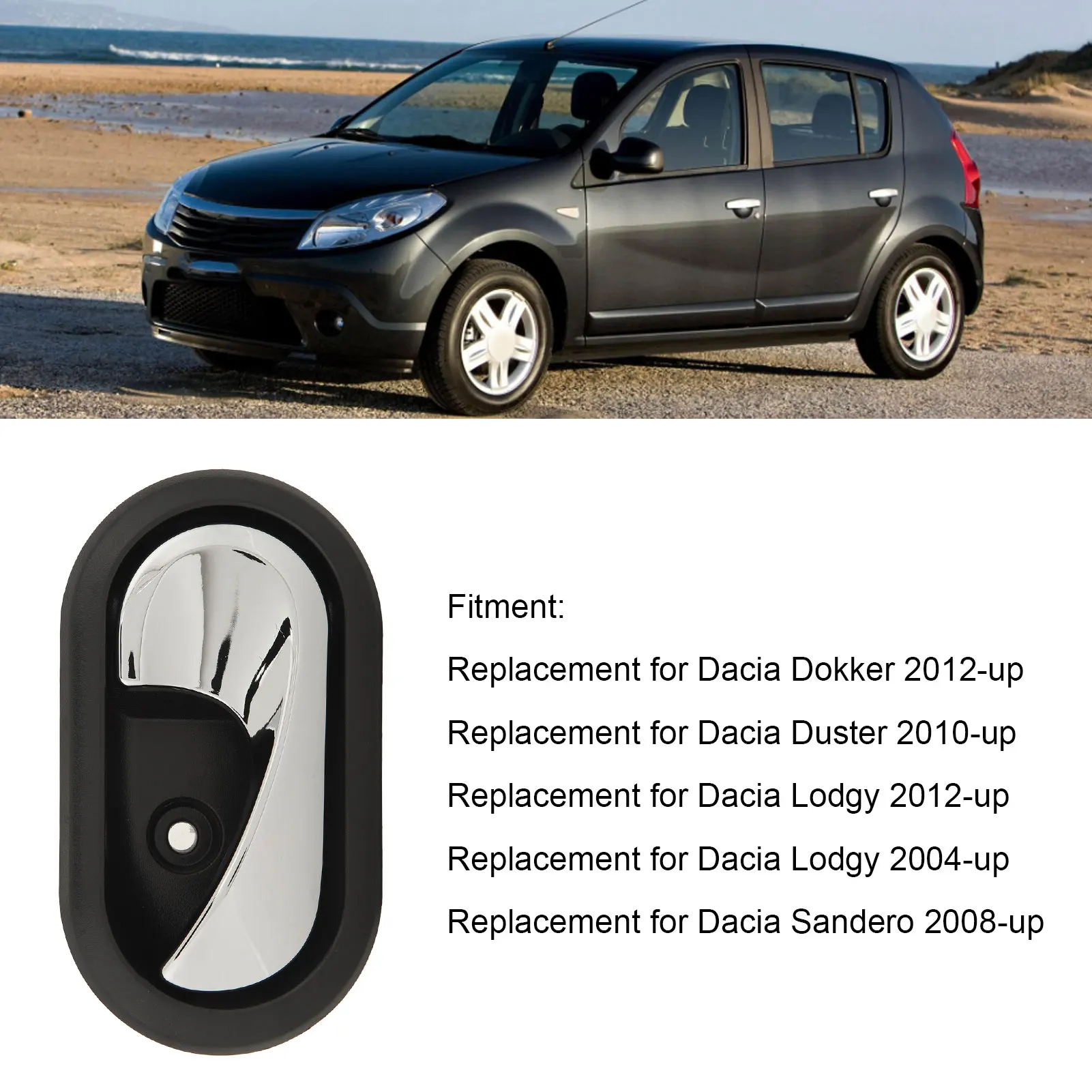 Car Interior Door Handle ABS Wear Resistant High Strength Inner Door Handle Replacement for Dokker Duster Lodgy